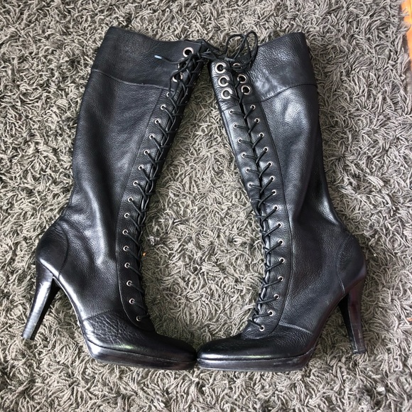 Nine West Shoes - Nine West lace up leather heeled boots 👢